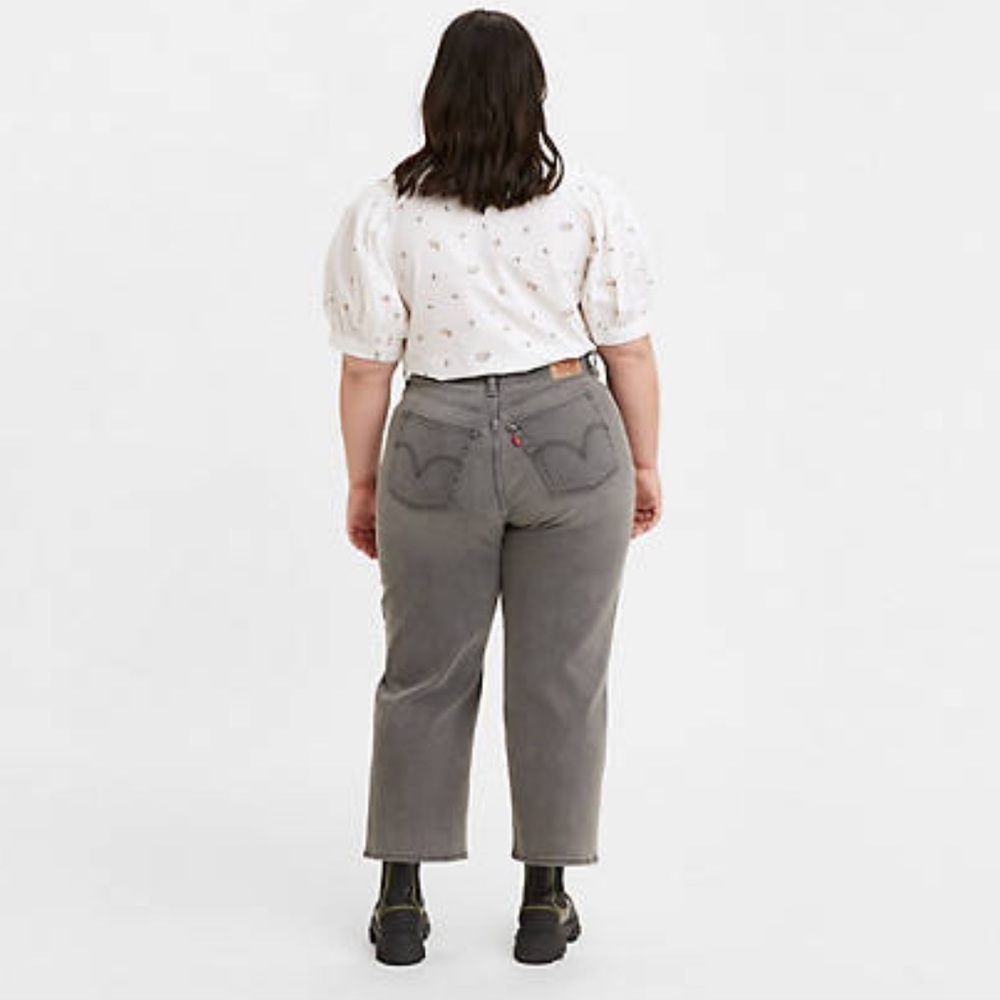 Levi’s NWT Ribcage Ankle Straight Jeans Plus Sz 22 Cosmic Chatter Gray High-Rise - Picture 3 of 11